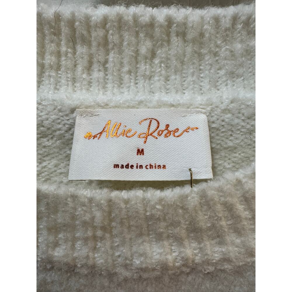 Allie Rose Bow Sweater Small Ivory Multicolor 3D Bows Coquette Cropped Knit - Picture 3 of 6